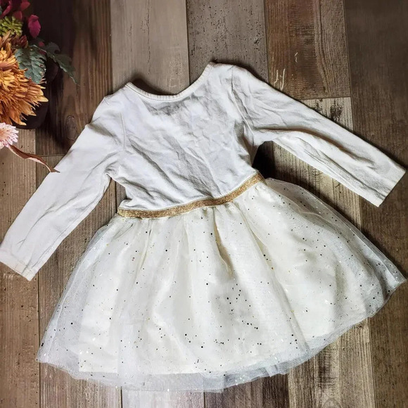 Cat & Jack "Joy" Toddler Girls Dress Tulle Skirt Cream and Gold Shimmer Size 2T - Picture 14 of 14